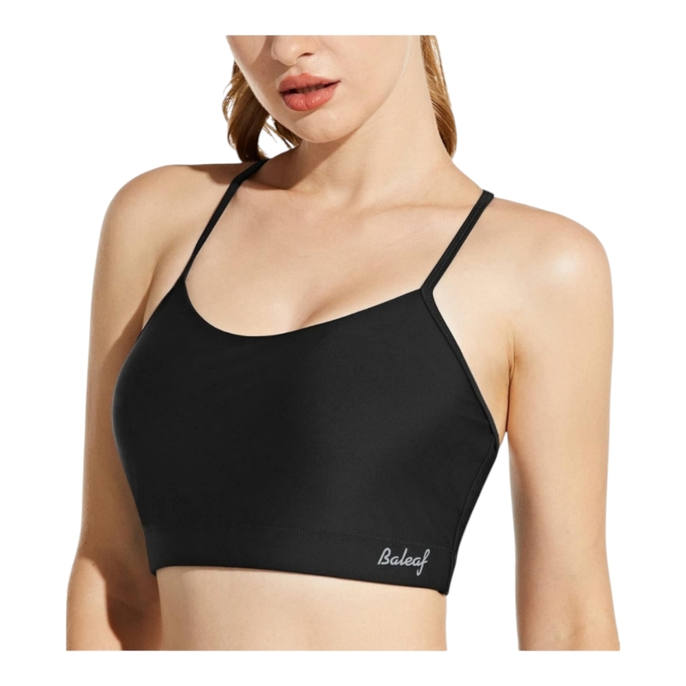 Baleaf Modest Push Up Swim Sports Top Built In Bra UPF 50+ Removable Pads Size M